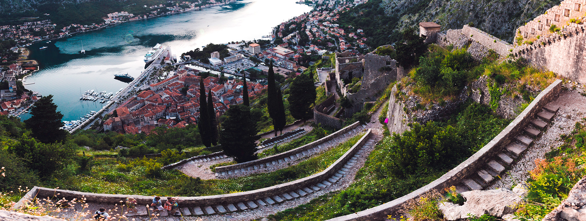 View of the Old town and the Bay of Kotor, Montenegro
