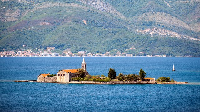 Island of Our Lady of Mercy of Mercy (Gospa od milosrđa) in Tivat Bay, Tivat, Montenegro - Adriatic sailing routes of SimpleSail