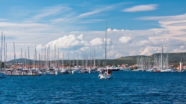 View of the city marina from the sea, Rogoznica, Croatia - Adriatic sailing routes of SimpleSail