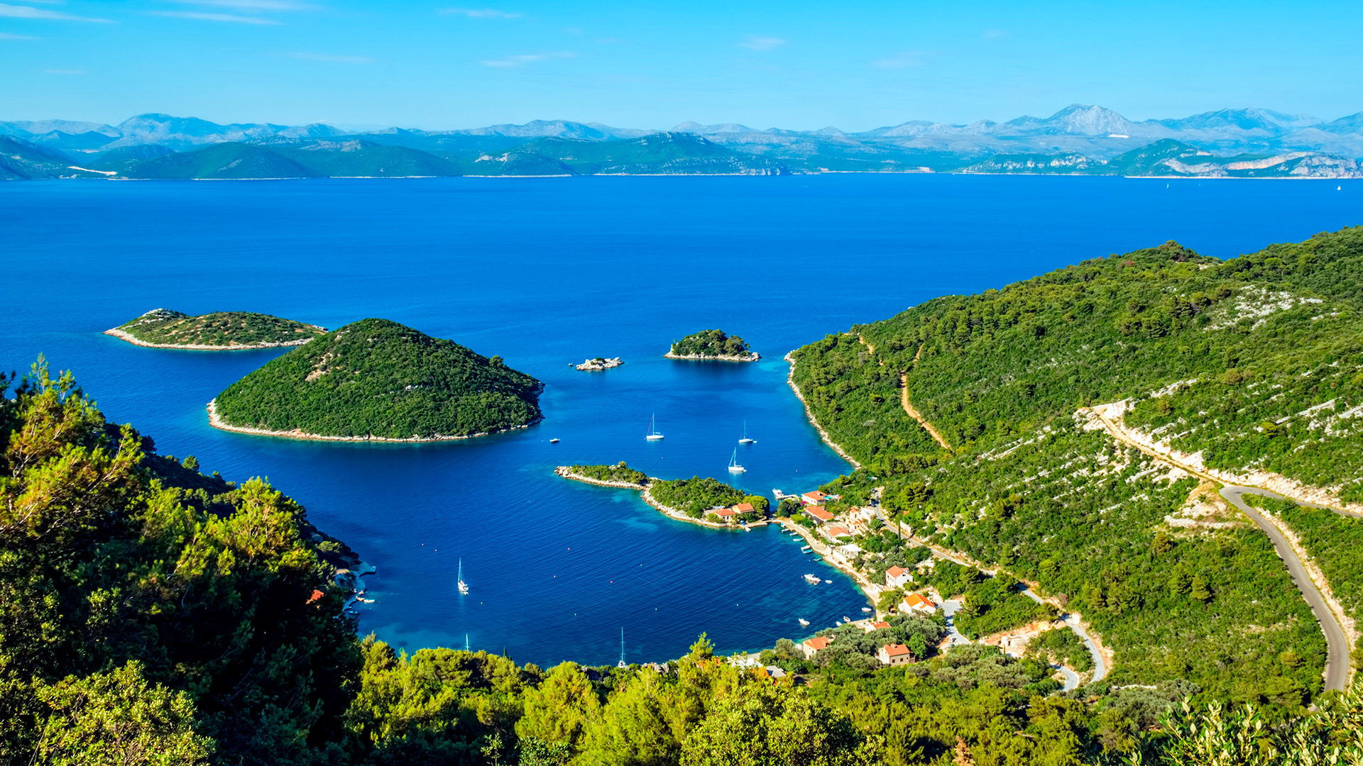 The view from the island of Mljet on Panak and Borovac islands, Croatia - Adriatic sailing routes of SimpleSail
