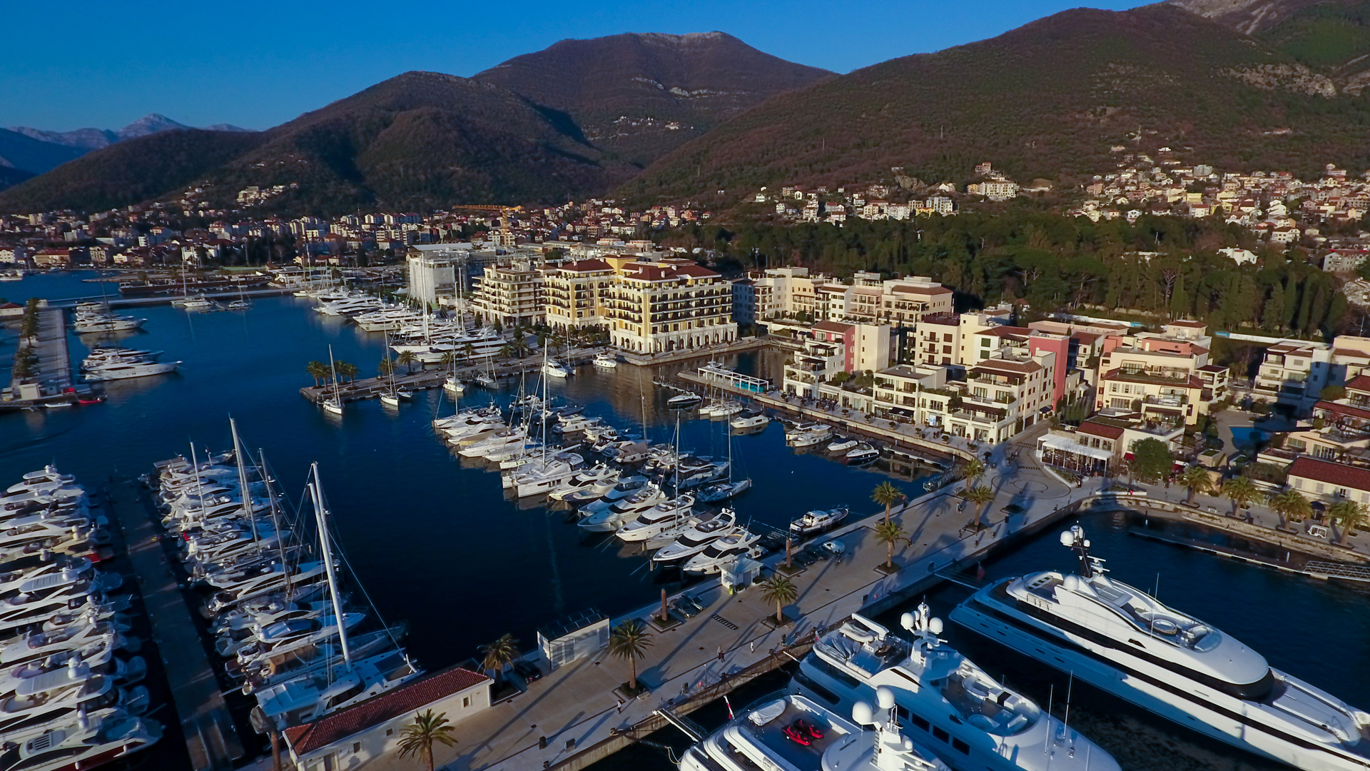 Boats and yachts by the pier, Tivat, Montenegro - SimpleSail sailing routes