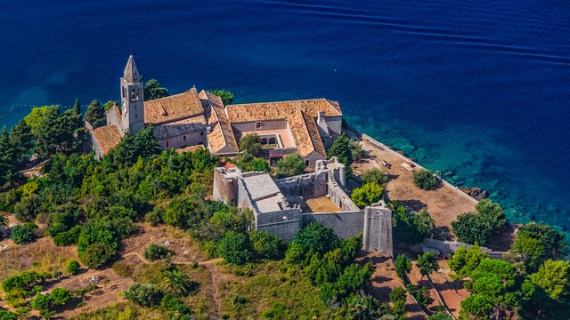 Medieval monastery, Lopud island, Croatia - SimpleSail sailing routes