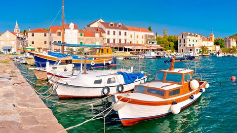 Boats near the waterfront, Zlarin island, Croatia - Croatian waters SimpleSail sailing routes